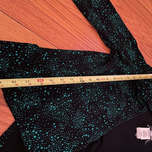 ONYX NITE Black & Emerald Green 2 pc Jacket / Top Women's Set, Made in USA - Picture 13 of 15